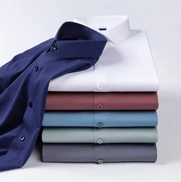 Men's Formal Regular Fit Cotton Full Sleeve Shirt - Light Pink & Navy Blue Combo