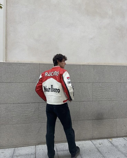 Marlboro Leather Racing Jacket l Unisex Racing Jacket